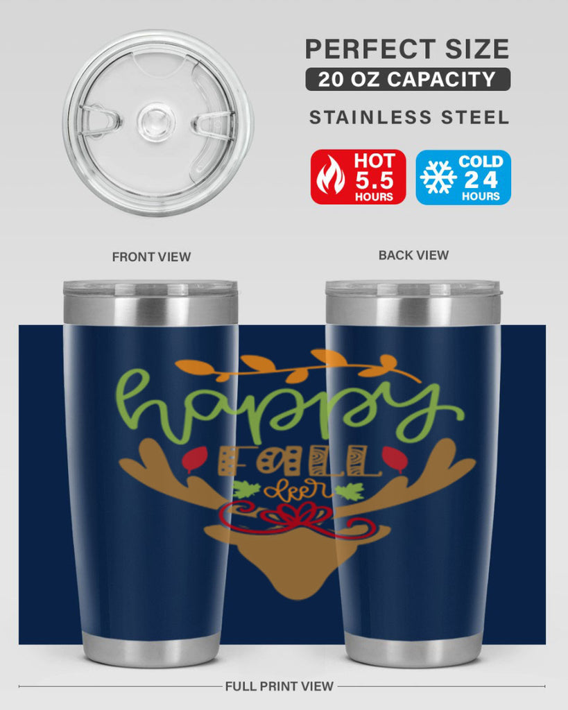 Happy Fall deer 219#- fall- Tumbler