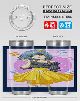 Happy and funny girl with black yellow dress in summer 41#- anime- Tumbler
