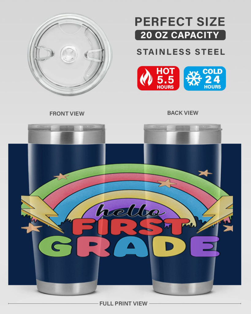 Hello 1st Grade Rainbow 13#- 1st grade- Tumbler