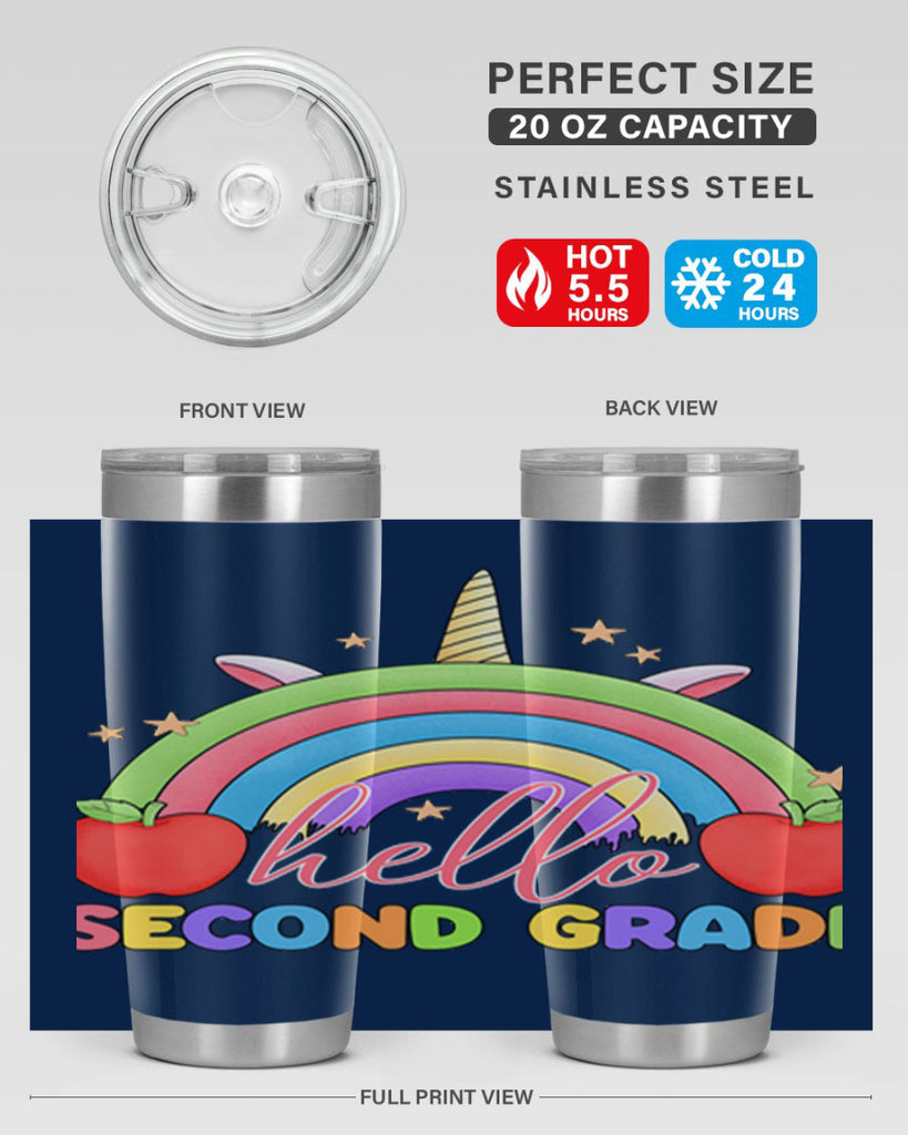 Hello 2nd Grade Unicorn Rainbow 13#- second grade- Tumbler