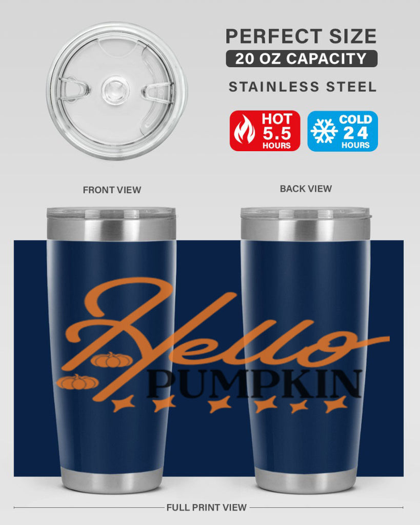 Hello Pumpkin 293#- fall- Tumbler