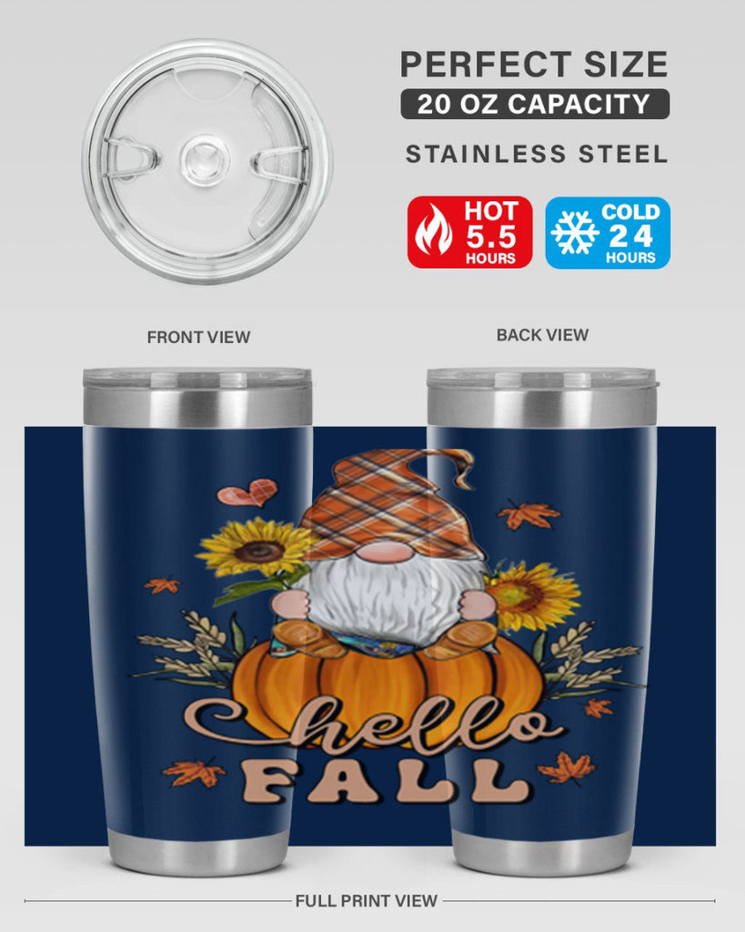 HelloFallAutumnGnome 298#- fall- Tumbler