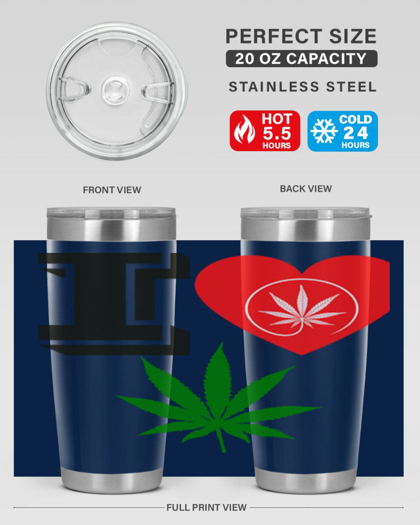 I love Cannabis heart 126#- marijuana- Tumbler