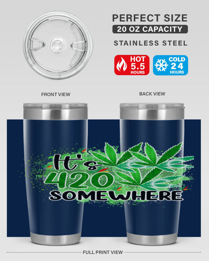 Its 420 Somewhere 155#- marijuana- Tumbler