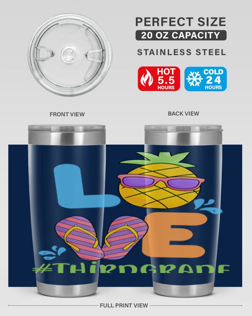 LOVE 3rd Grade Summer Pineapple 17#- 3rd grade- Tumbler