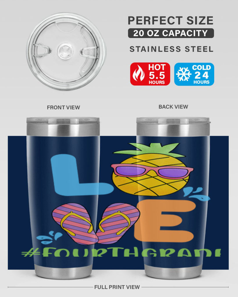 LOVE 4th Grade Summer Pineapple 18#- 4th  grade- Tumbler