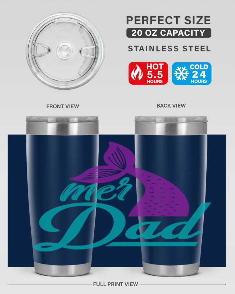 Mer Dad 325#- mermaid- Tumbler