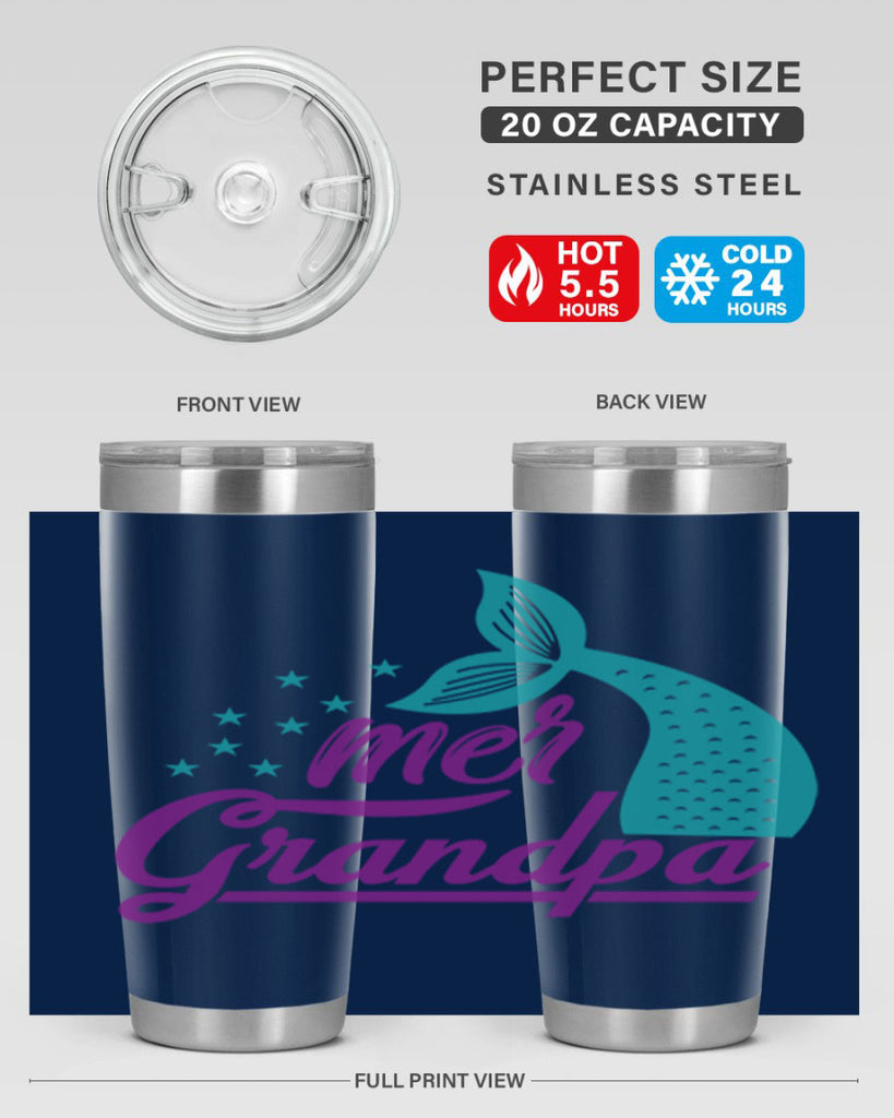 Mer Grandpa 329#- mermaid- Tumbler