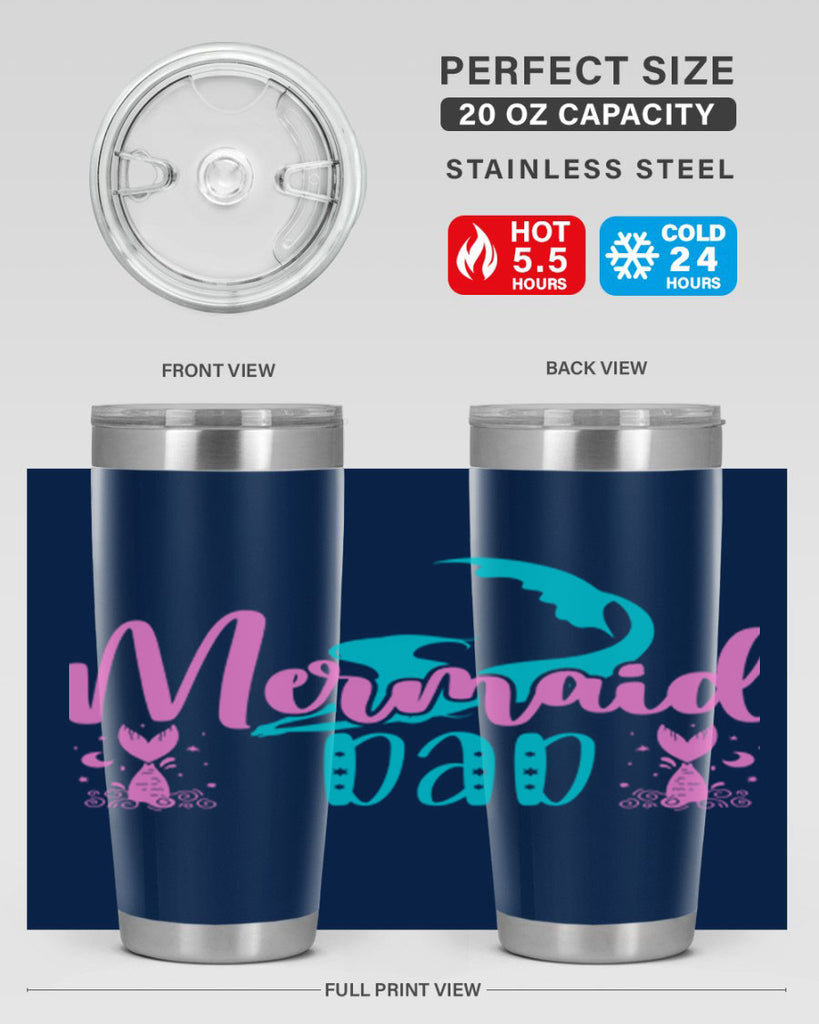 Mermaid Dad 356#- mermaid- Tumbler