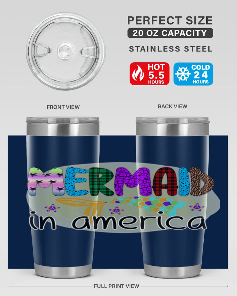 Mermaid In America 419#- mermaid- Tumbler