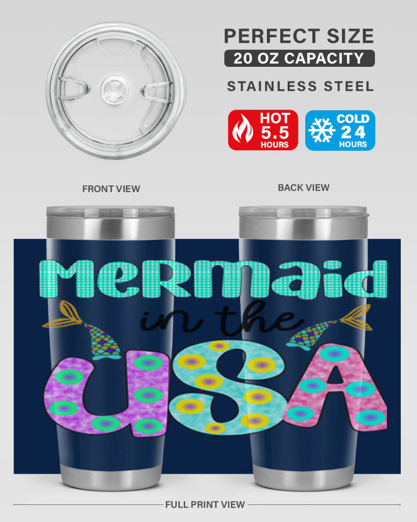 Mermaid In The Usa 421#- mermaid- Tumbler