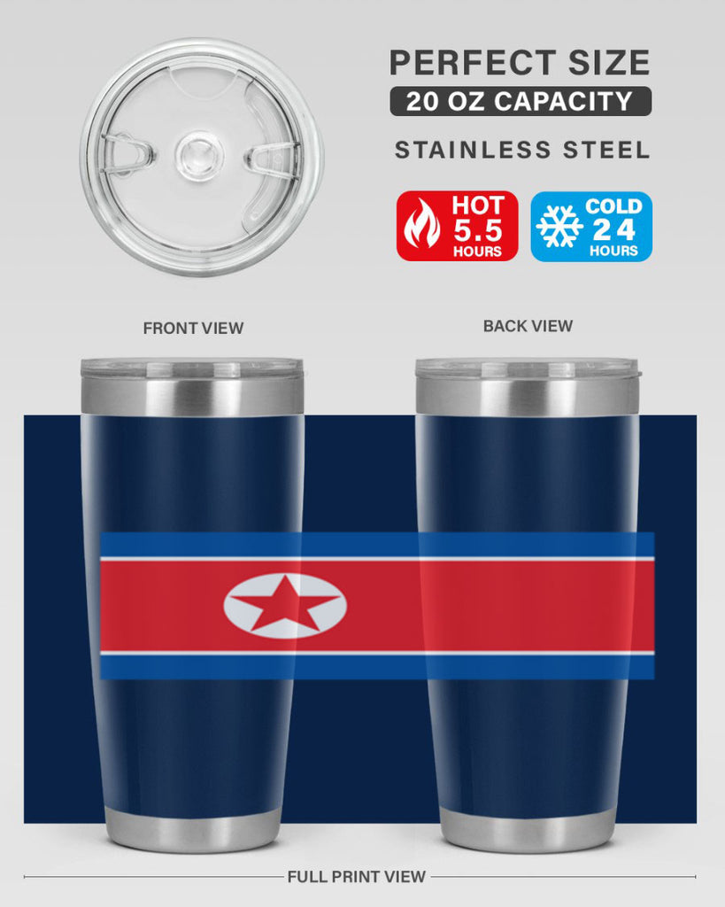 North Korea 70#- world flags- Tumbler