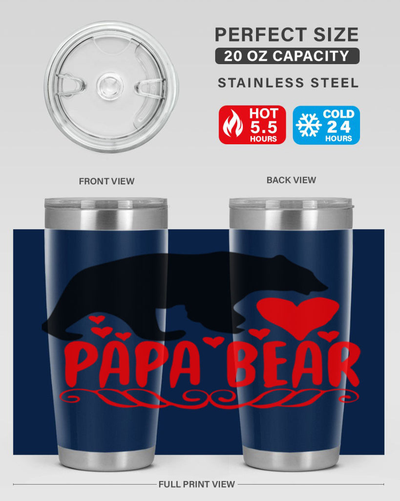 Papa bear 22#- grandpa - papa- Tumbler