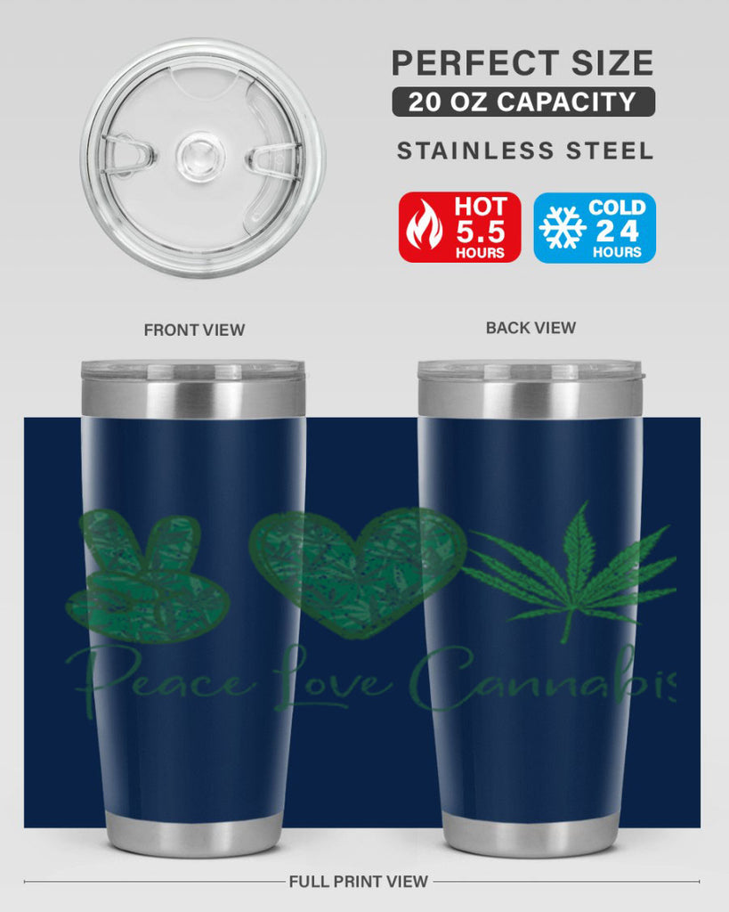 Peace Love Cannabis Sublimation 217#- marijuana- Tumbler