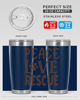 Peace Love Rescue Style 23#- cat- Tumbler