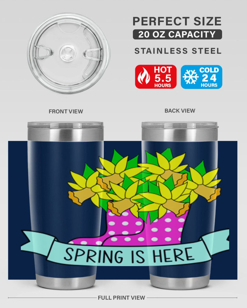 Spring is here daffodil rainboots442#- spring- Tumbler