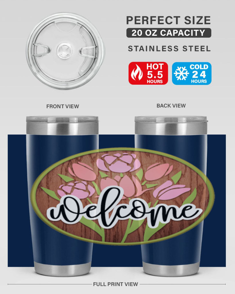 Welcome flowers bouquet Mockup570#- spring- Tumbler