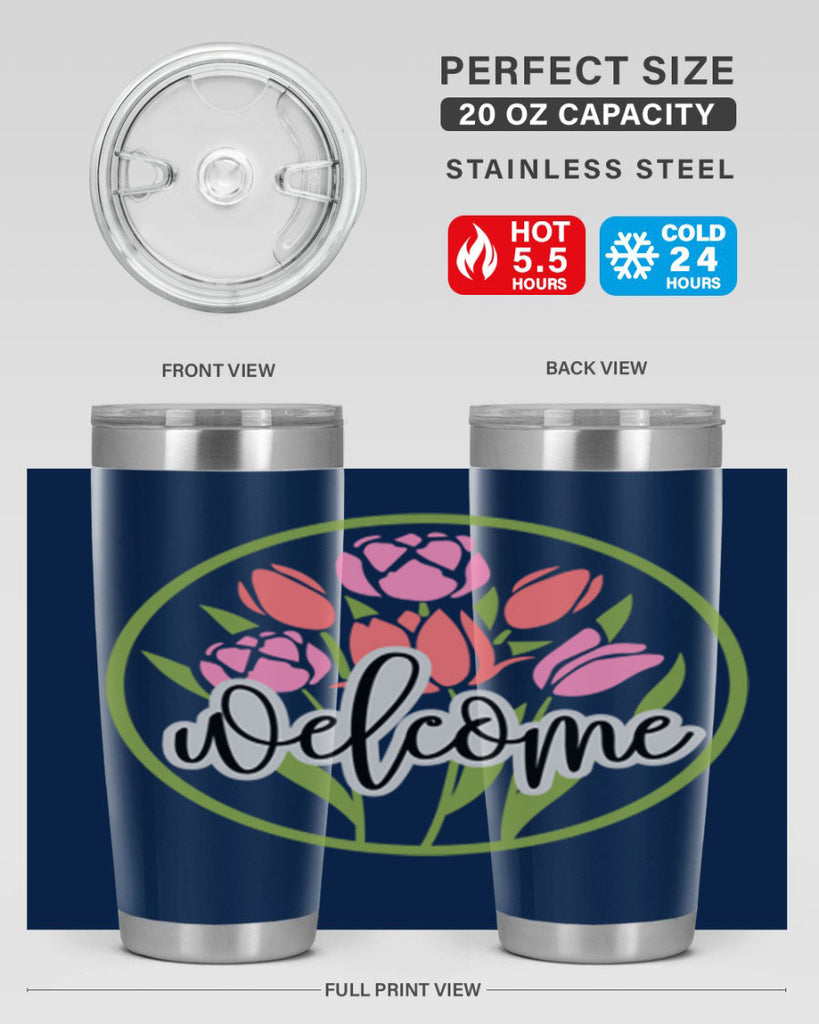 Welcome flowers bouquet571#- spring- Tumbler