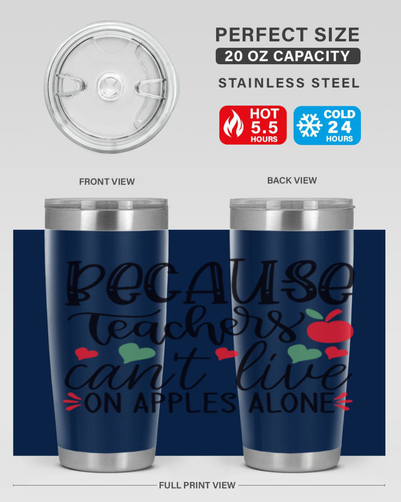 because teachers cant live on apples alone Style 192#- teacher- tumbler