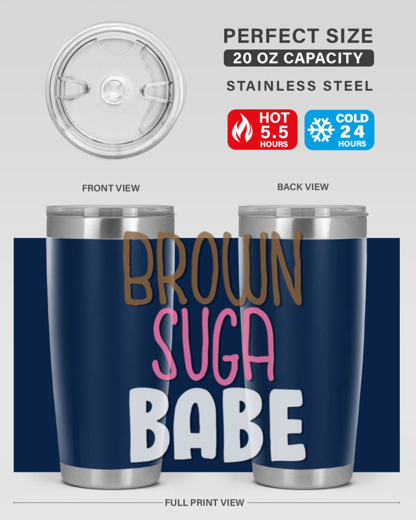 brown suga babe 190#- black words phrases- Cotton Tank