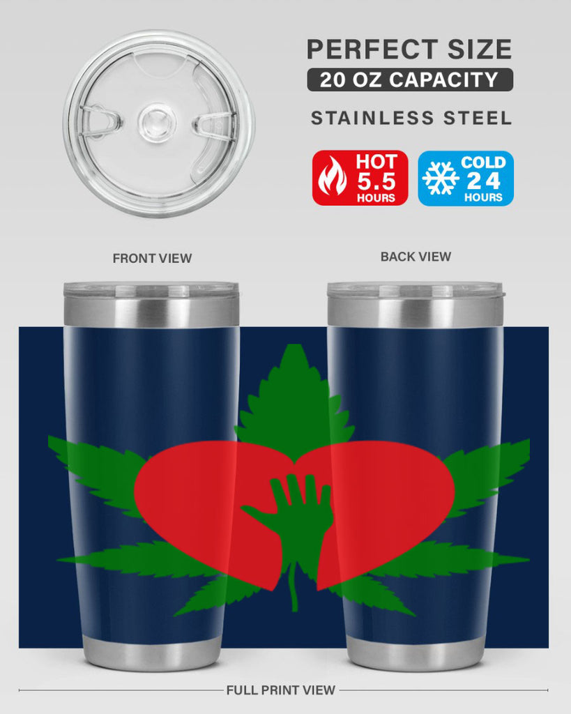 cannabis heart with hand 45#- marijuana- Tumbler