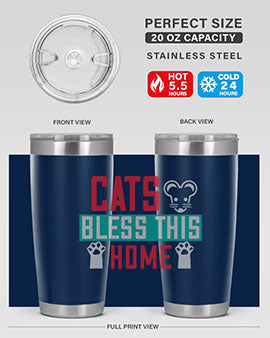cats bless this home Style 36#- cat- Tumbler