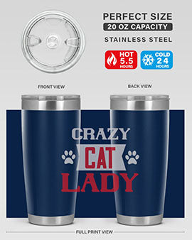 crazy cat lady Style 44#- cat- Tumbler