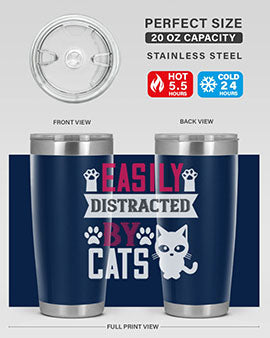 easily distracted by cats Style 47#- cat- Tumbler