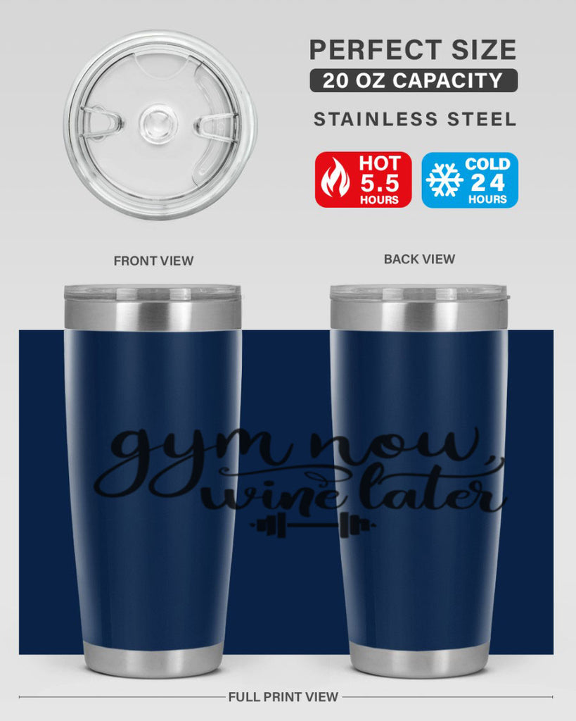 gym now wine later 42#- gym- Tumbler
