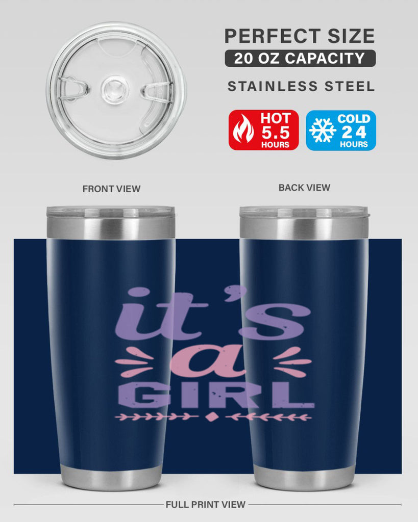 its a girl Style 32#- baby shower- tumbler