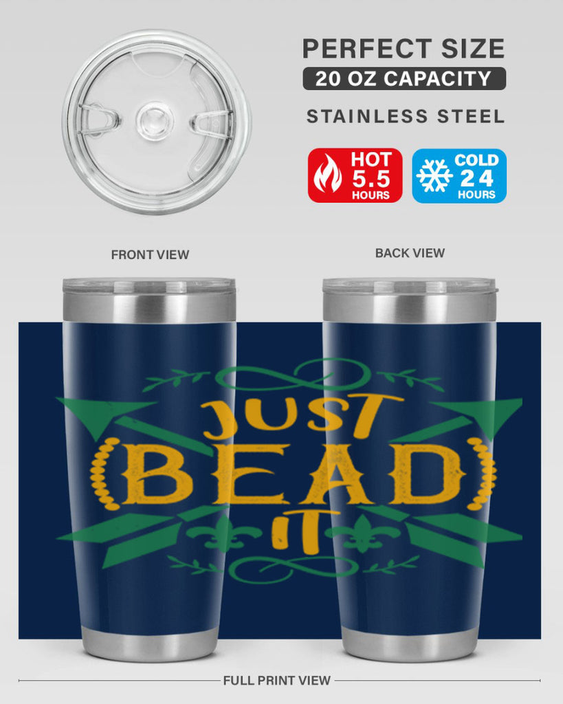 just bead it 56#- mardi gras- Tumbler