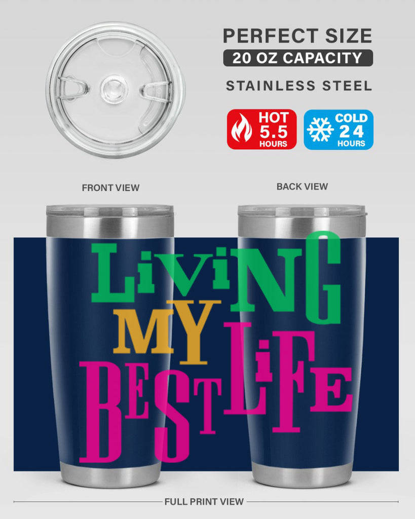 living my best life 96#- black words phrases- Cotton Tank