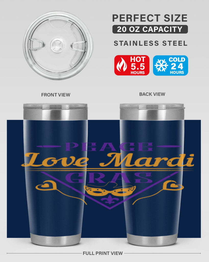 peace love mardi gras 39#- mardi gras- Tumbler