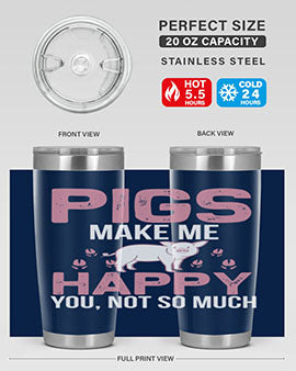 pigs make me happy Style 35#- pig- Tumbler