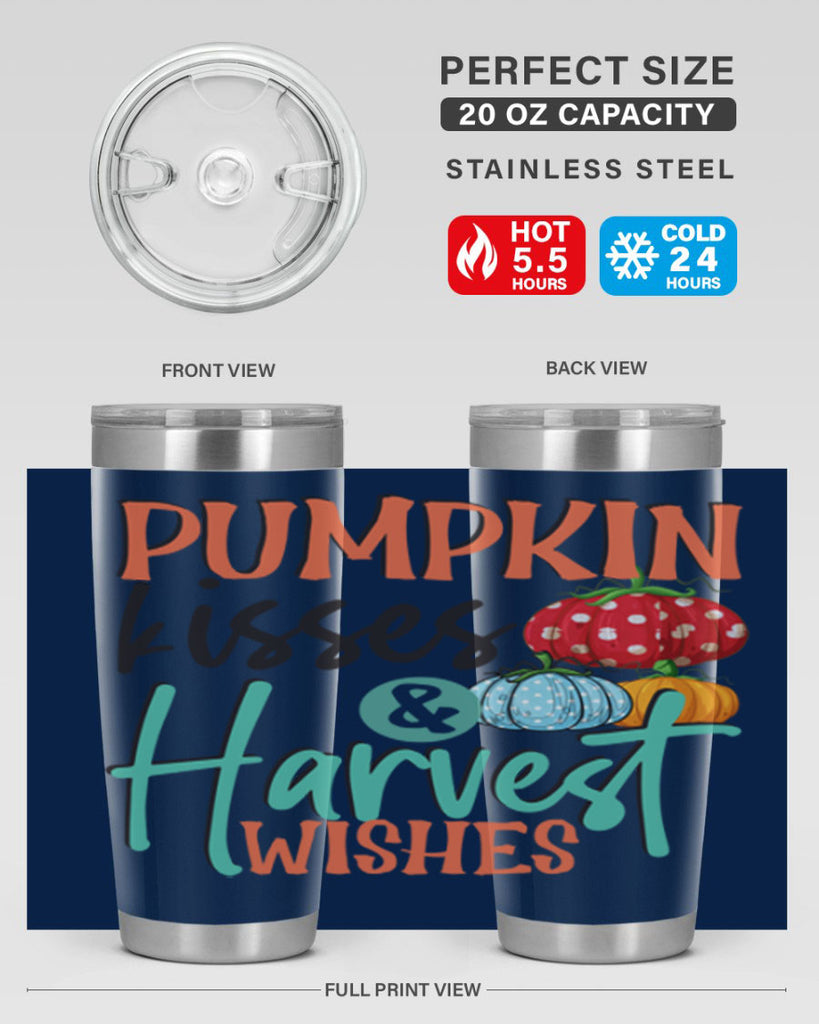 pumpkin kisses harvest wishes 526#- fall- Tumbler
