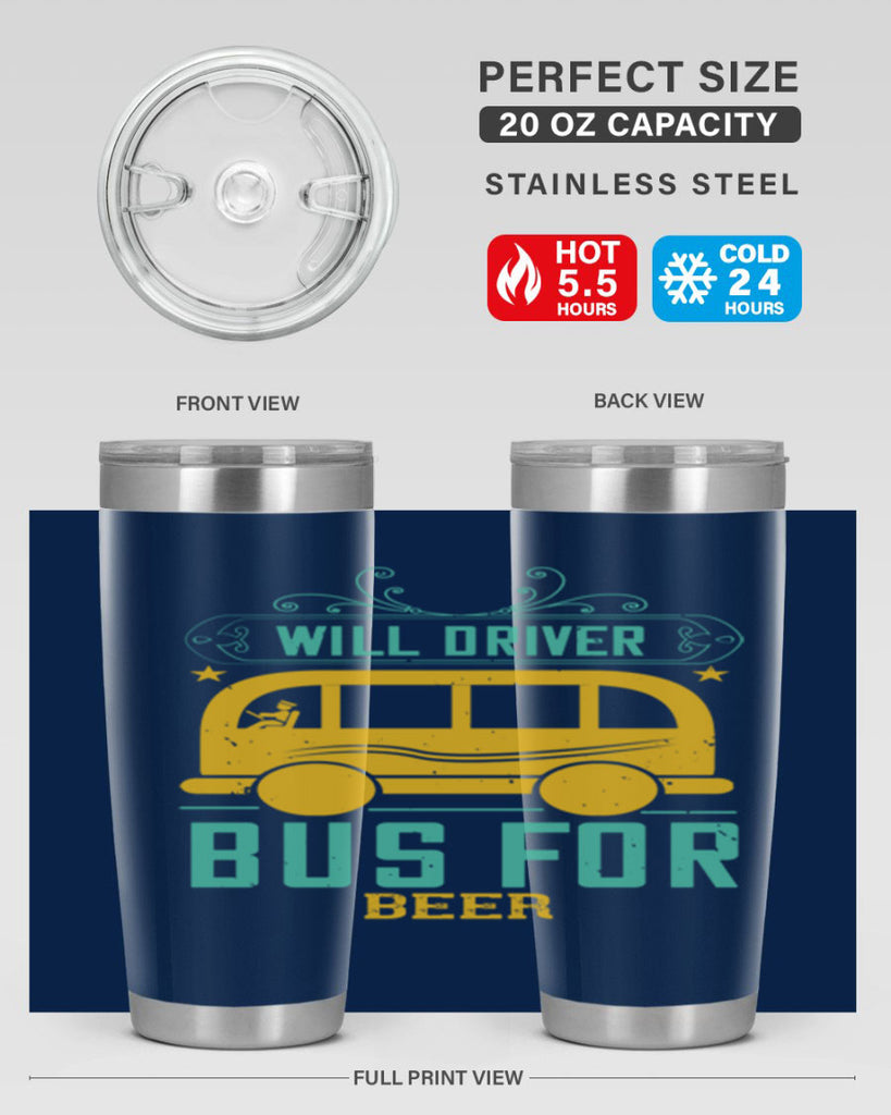 will driver bus for beer Style 6#- bus driver- tumbler