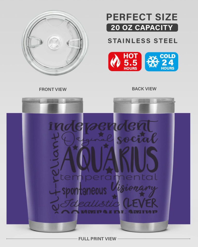 Aquarius 563#- zodiac- Tumbler