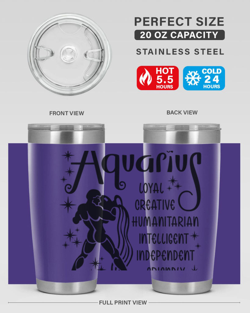 Aquarius 64#- zodiac- Tumbler