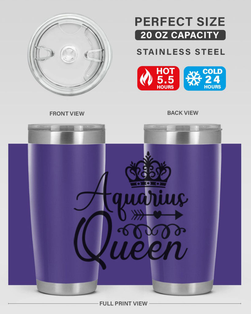 Aquarius queen 74#- zodiac- Tumbler