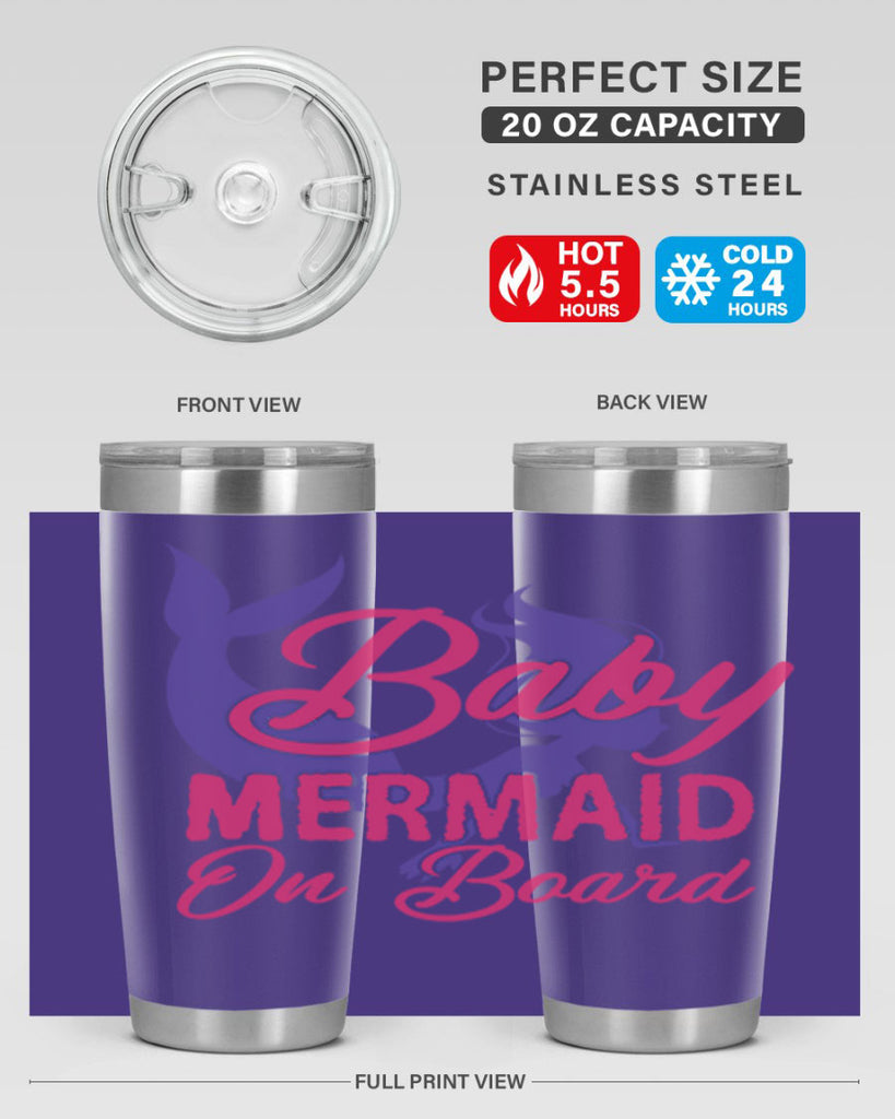 Baby Mermaid On Board 24#- mermaid- Tumbler