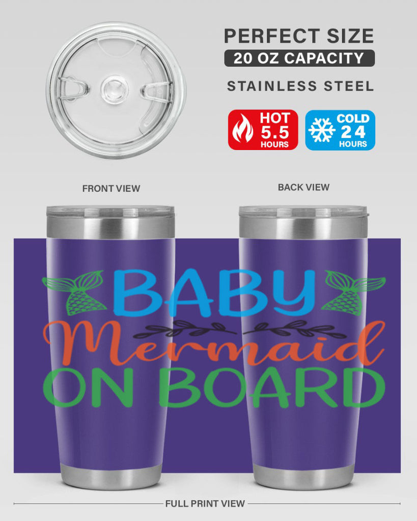 Baby Mermaid On Board 33#- mermaid- Tumbler