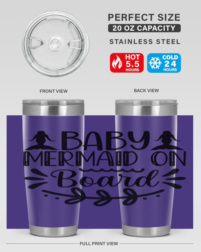 Baby mermaid on board 30#- mermaid- Tumbler