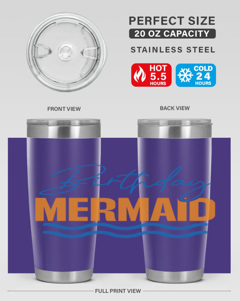 Birthday Mermaid 73#- mermaid- Tumbler