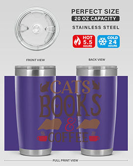 Cats Books Coffee Style 9#- cat- Tumbler