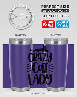 Crazy Cat Lady Style 92#- cat- Tumbler