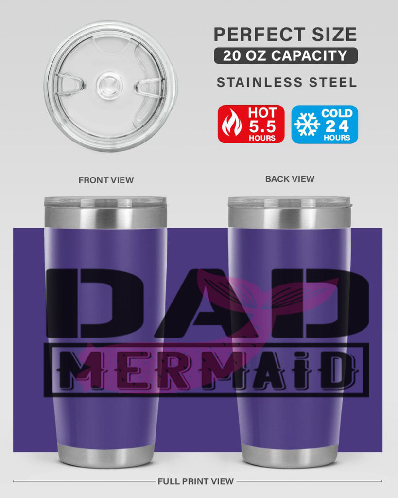 Dad mermaid 111#- mermaid- Tumbler