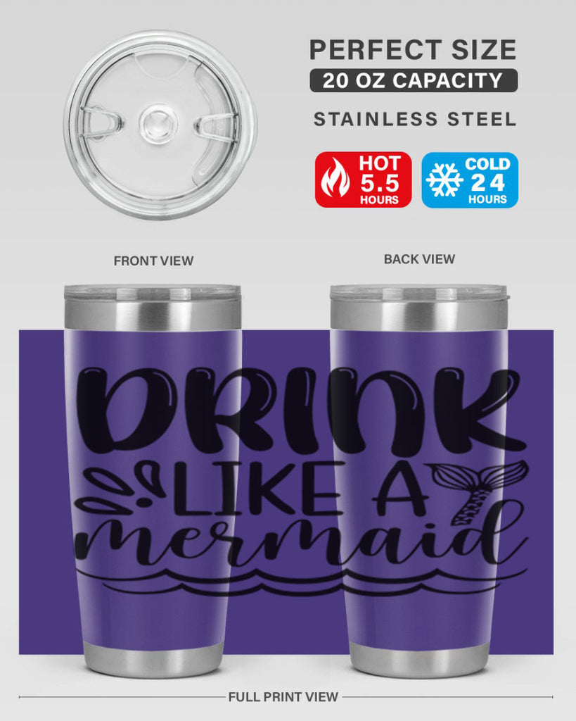 Drink Like A Mermaid 145#- mermaid- Tumbler