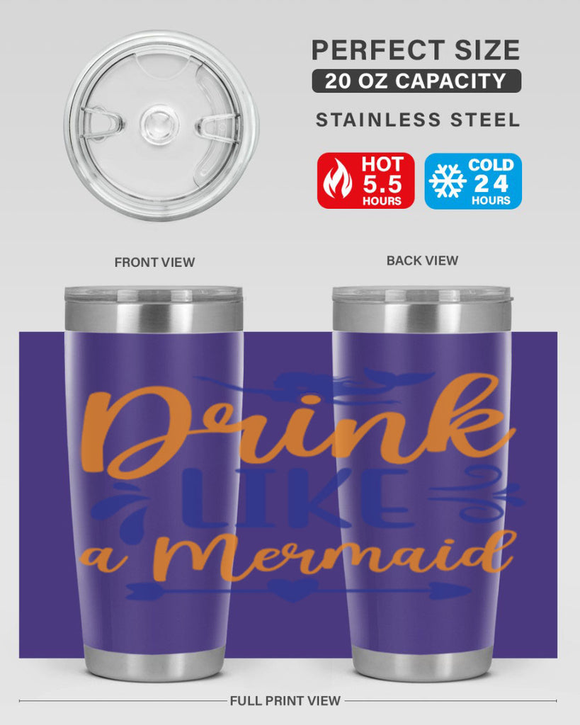 Drink Like a Mermaid 137#- mermaid- Tumbler