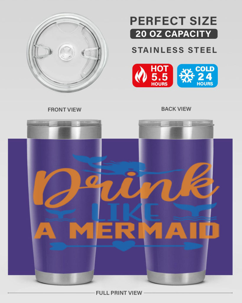 Drink Like a Mermaid 142#- mermaid- Tumbler