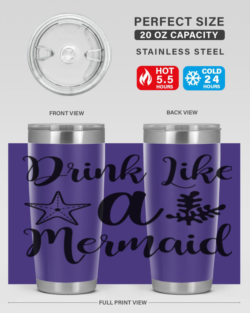 Drink like a mermaid 149#- mermaid- Tumbler